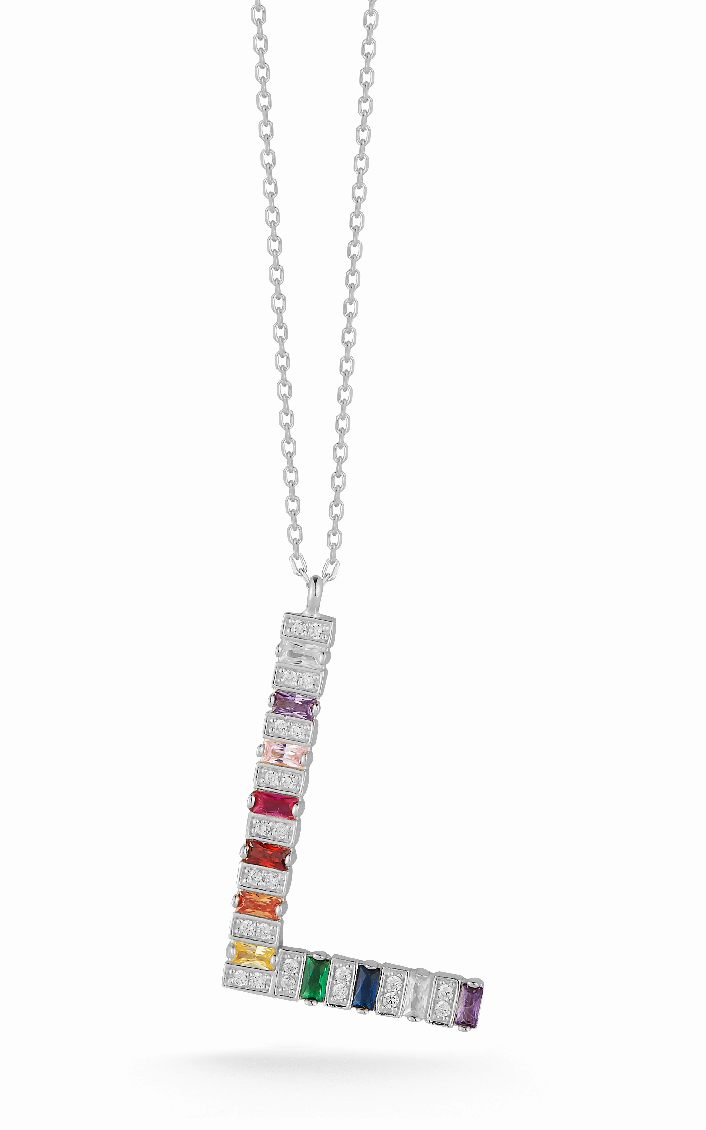 Responsible Accessory Initial Rainbow Statement Necklace