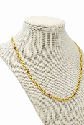 high-end design Dorthy Ruby Layering Chain