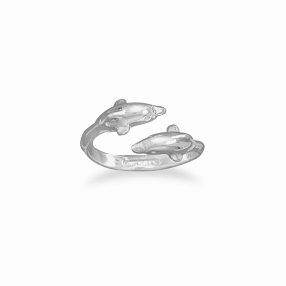 Critic Acclaimed Dolphin Ring Adjustable Wrap Sterling Silver