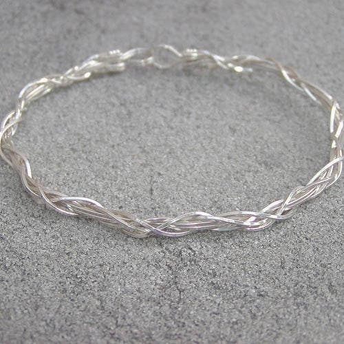 Pan-Regional Amalgamations Layered Looks Thin Grapevine Sterling Silver Wirewrapped Bracelet