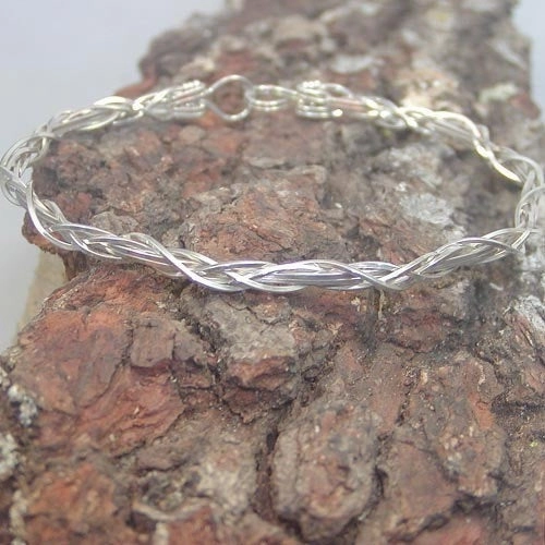 Deep Amalgamation great addition Thin Grapevine Sterling Silver Wirewrapped Bracelet