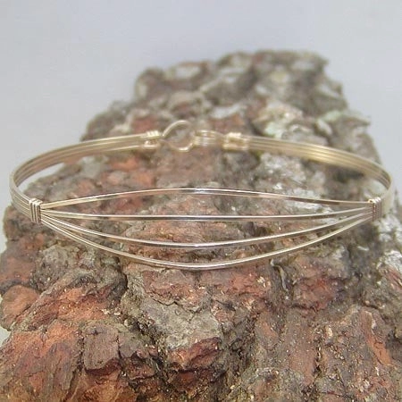 Handmade Tale Interactive Piece Simple 4-strand Spread Gold Filled Wire Wrapped Bracelet  SSSS Open
