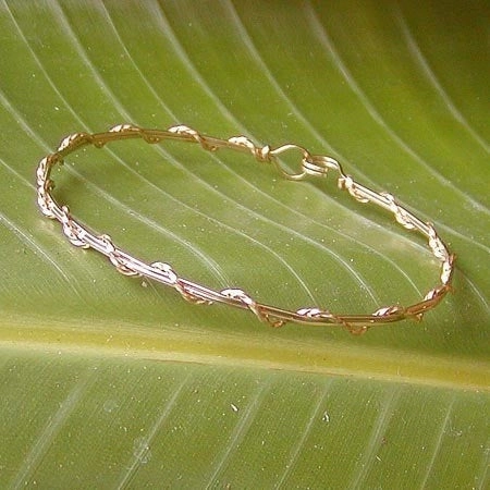 14kt Gold Filled Thin Stackable Wire Wrapped Bangle Bracelet  SSwa Low Cost Borderless Composites