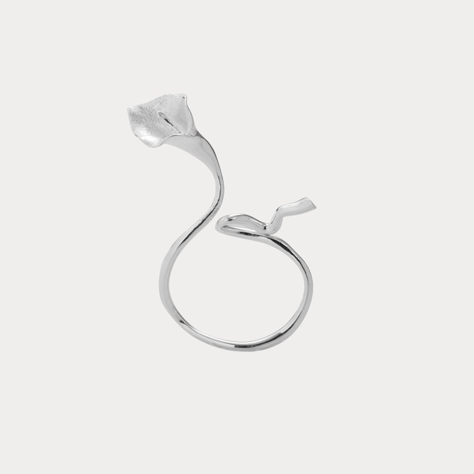 Silver Calla Lily Ring Romantic Ornament