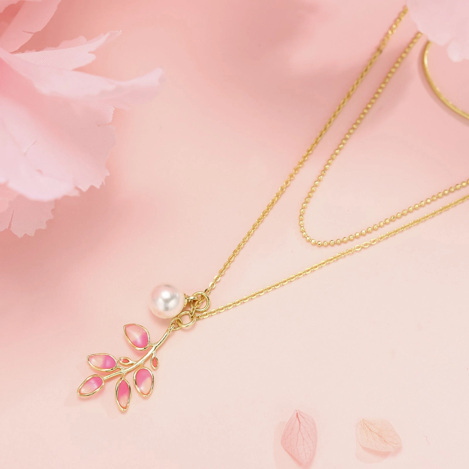 Exquisite Style Perfect Design Sakura Pearl Necklace