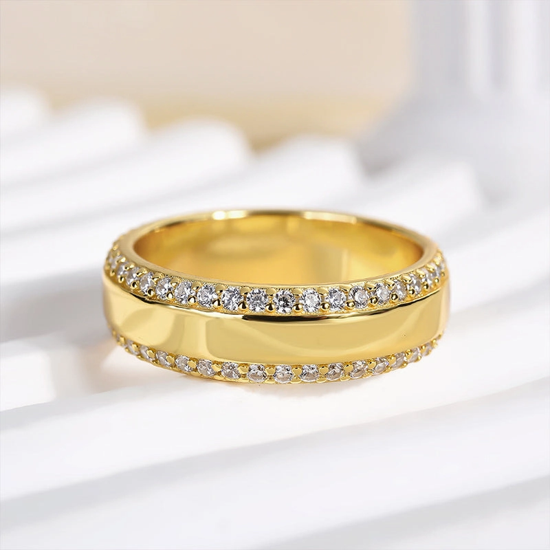 Louily Unique Wide Wedding Band For Women In Sterling Silver Fresh Finish