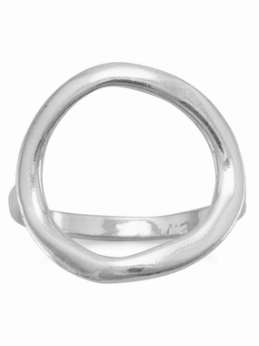 Open Circle O Ring Textured Sterling Silver,  Size 4 to 11 Excellent Symbol Fashion Forward