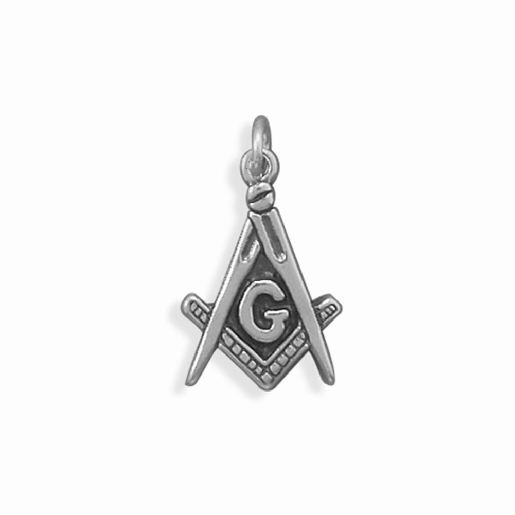 Dynamic Accent Masons Symbol Masonic Charm Sterling Silver