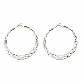 premium design Mark Steel Sterling Silver Handmade Woven Hoops