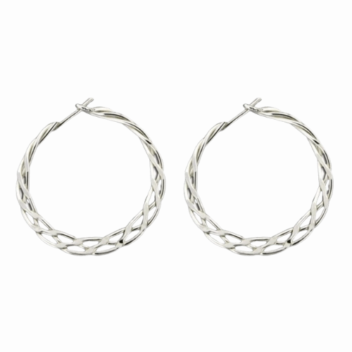 premium design Mark Steel Sterling Silver Handmade Woven Hoops
