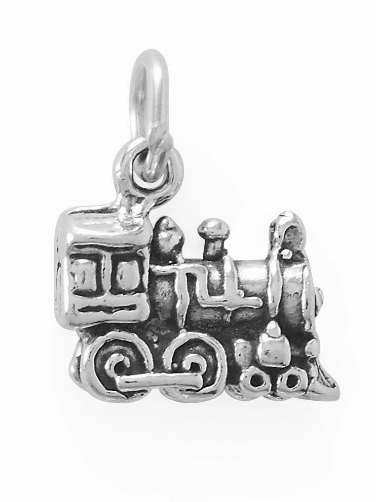 Comfort Design Luxury Gifts Old Fashioned Train Engine Charm Antiqued Sterling Silver