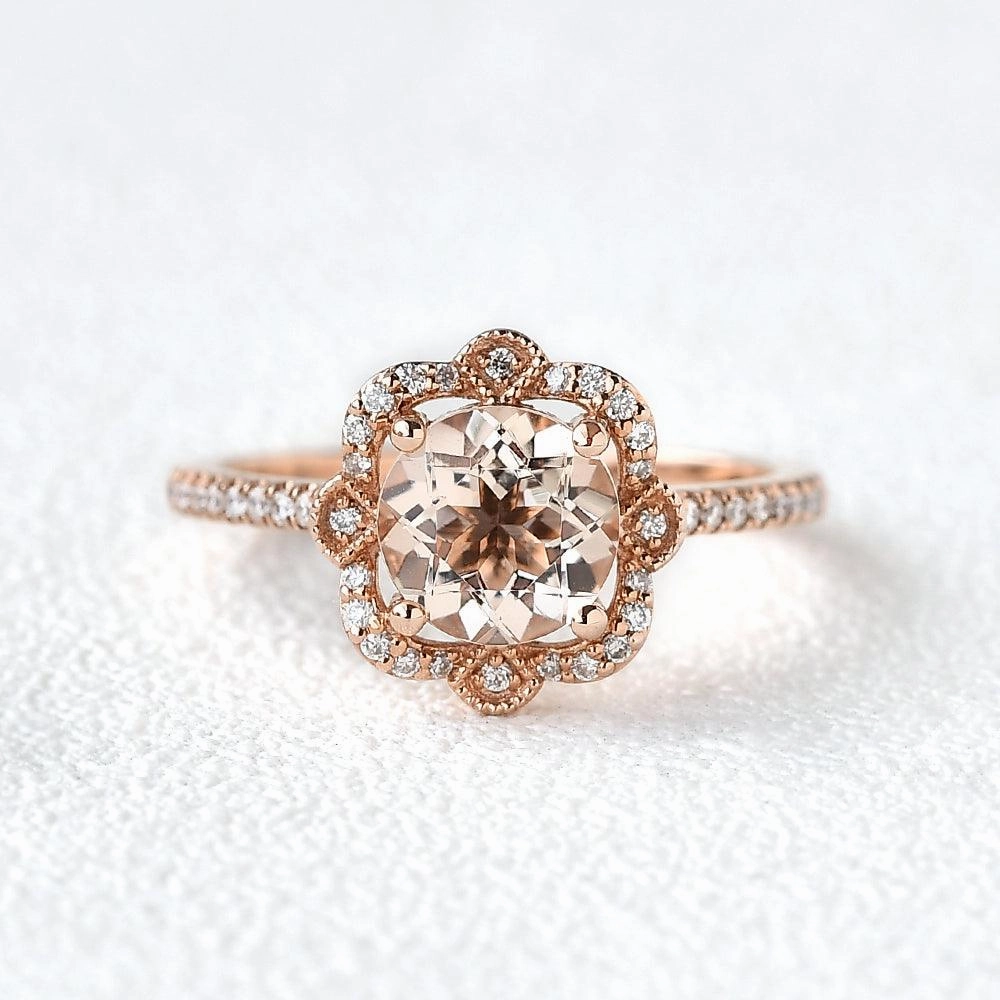 Peachy Morganite Rose Gold Ring classic accessory