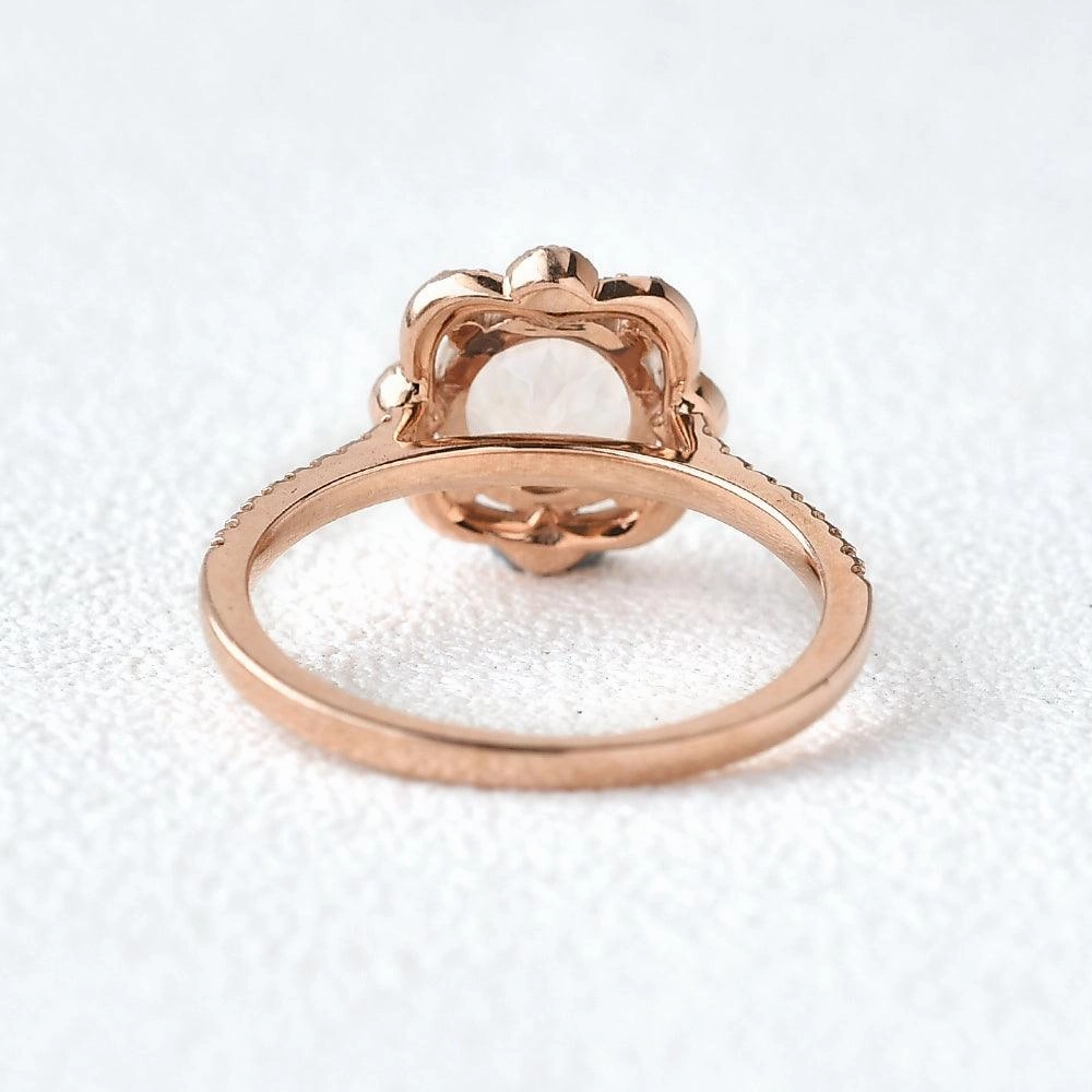 muted tone Minimal Feature Peachy Morganite Rose Gold Ring