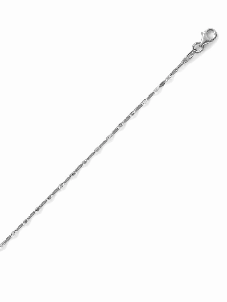 Dainty Sterling Silver Italian Coffee Chain Necklace 1.5mm Ornate Design