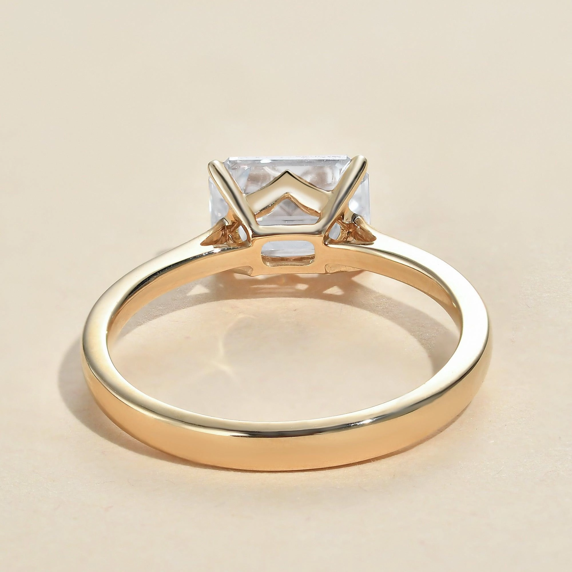 1.0ct Baguette Cut Moissanite Solitaire Ring Opulent Sparkle