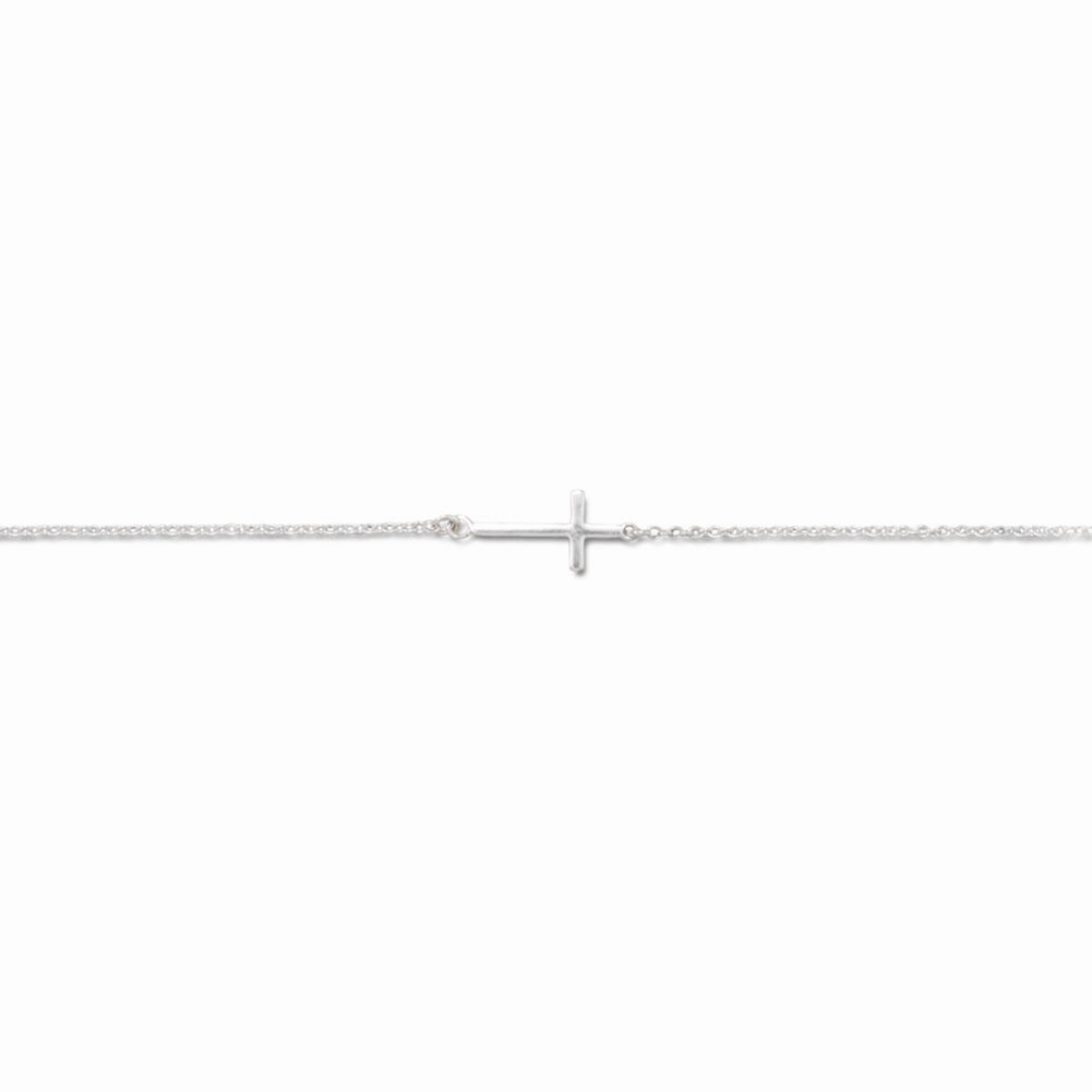 handmade touch Stylish Style Cross Ankle Bracelet Anklet Chain Sterling Silver Adjustable Length, 11