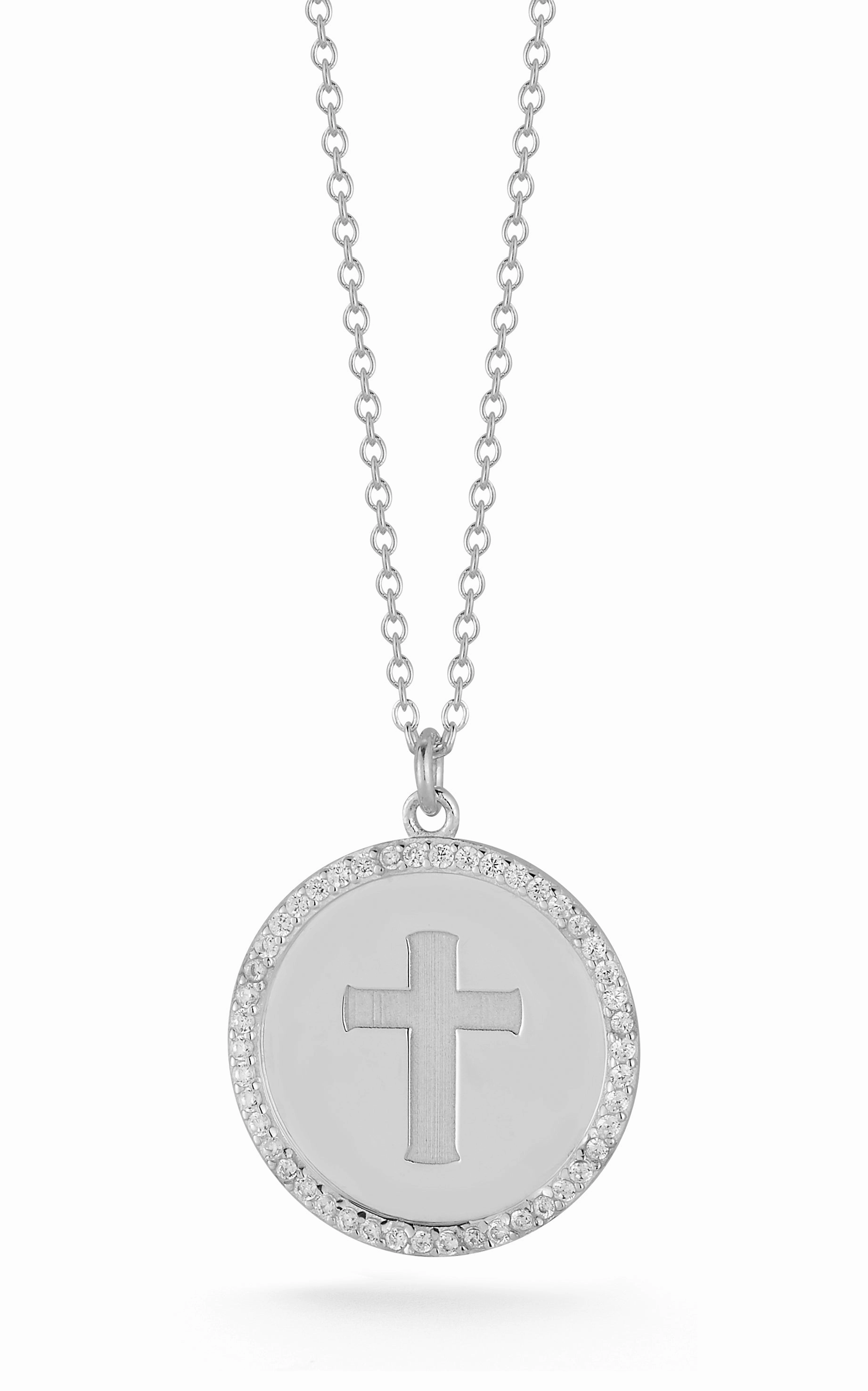 Anniversary Detail Handmade Style Cross Medallion Necklace