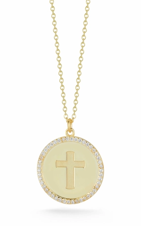 Cross Medallion Necklace Present Piece