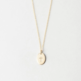 Allure Edge Cross Pendant Necklace