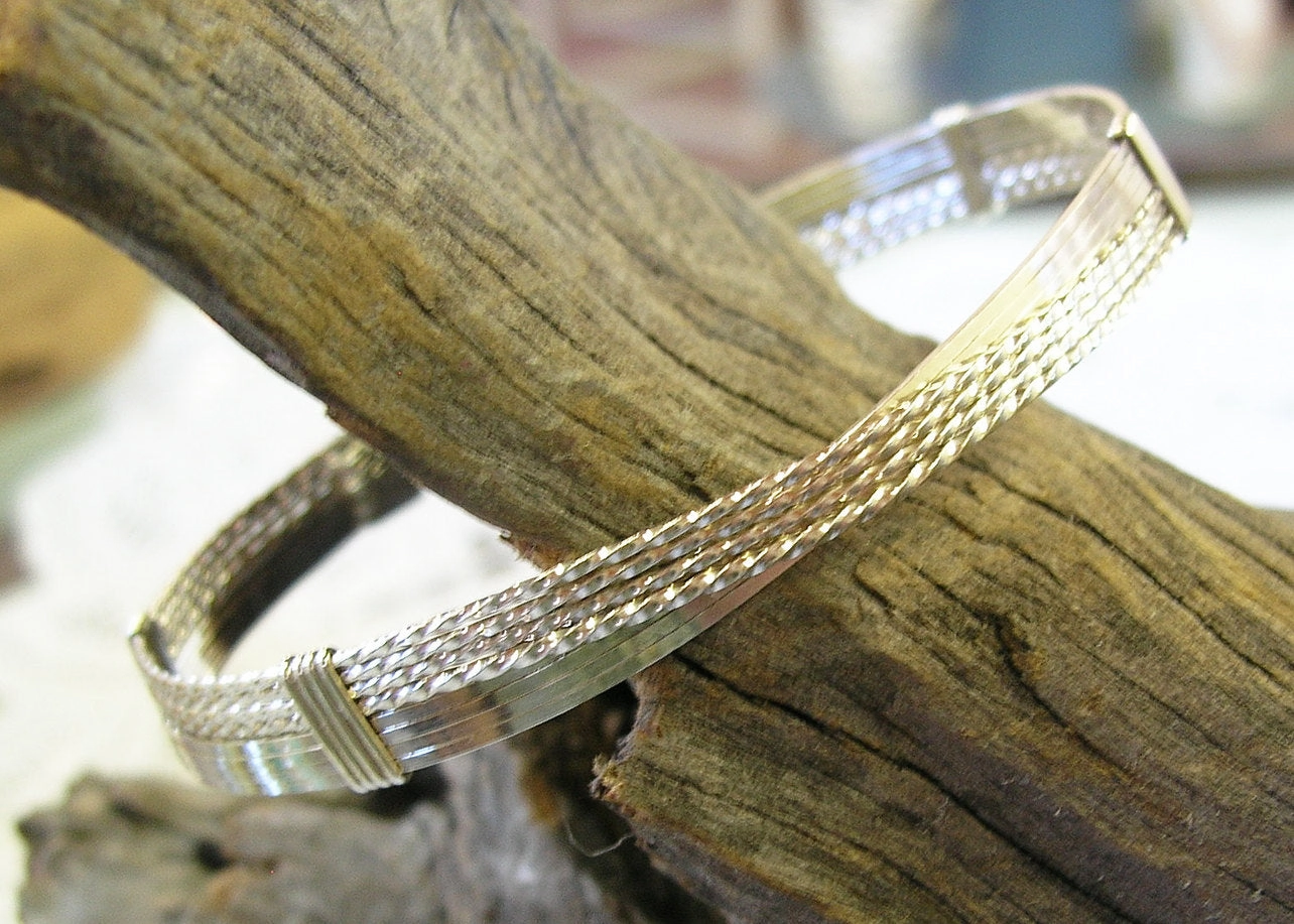 Crossover Sterling Silver Wire Wrapped Bracelet  SSSSTTTT Classic revival