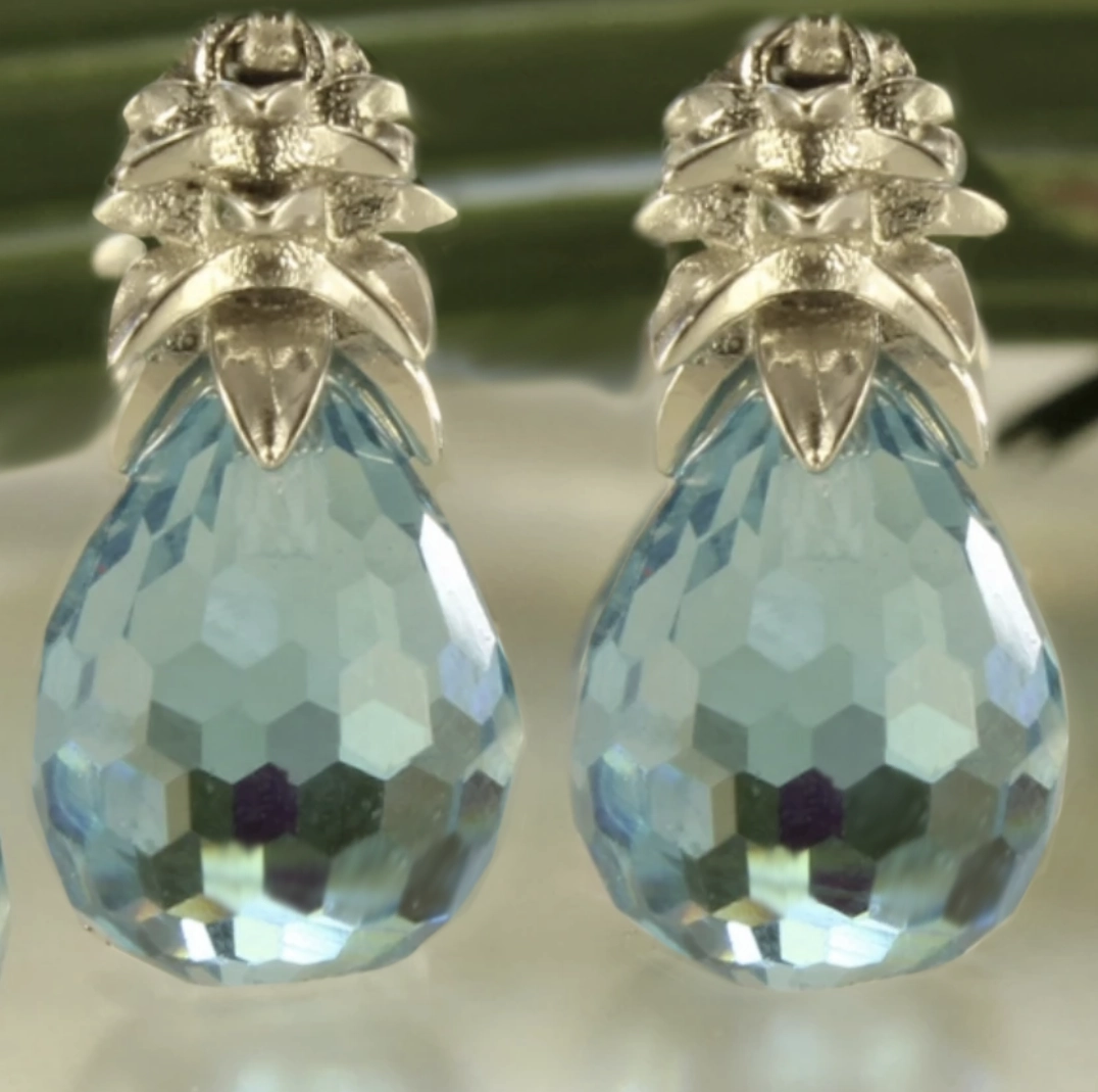 Crystal Pineapple Earrings Unique Decor Luxurious Decor