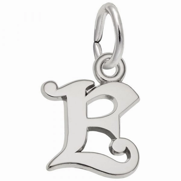Curly Initial E Accent Charm Formal touch Stylish Form
