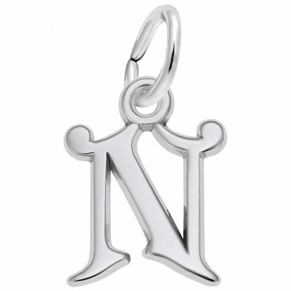 Perfect Fit Ocean Look Curly Initial N Accent Charm