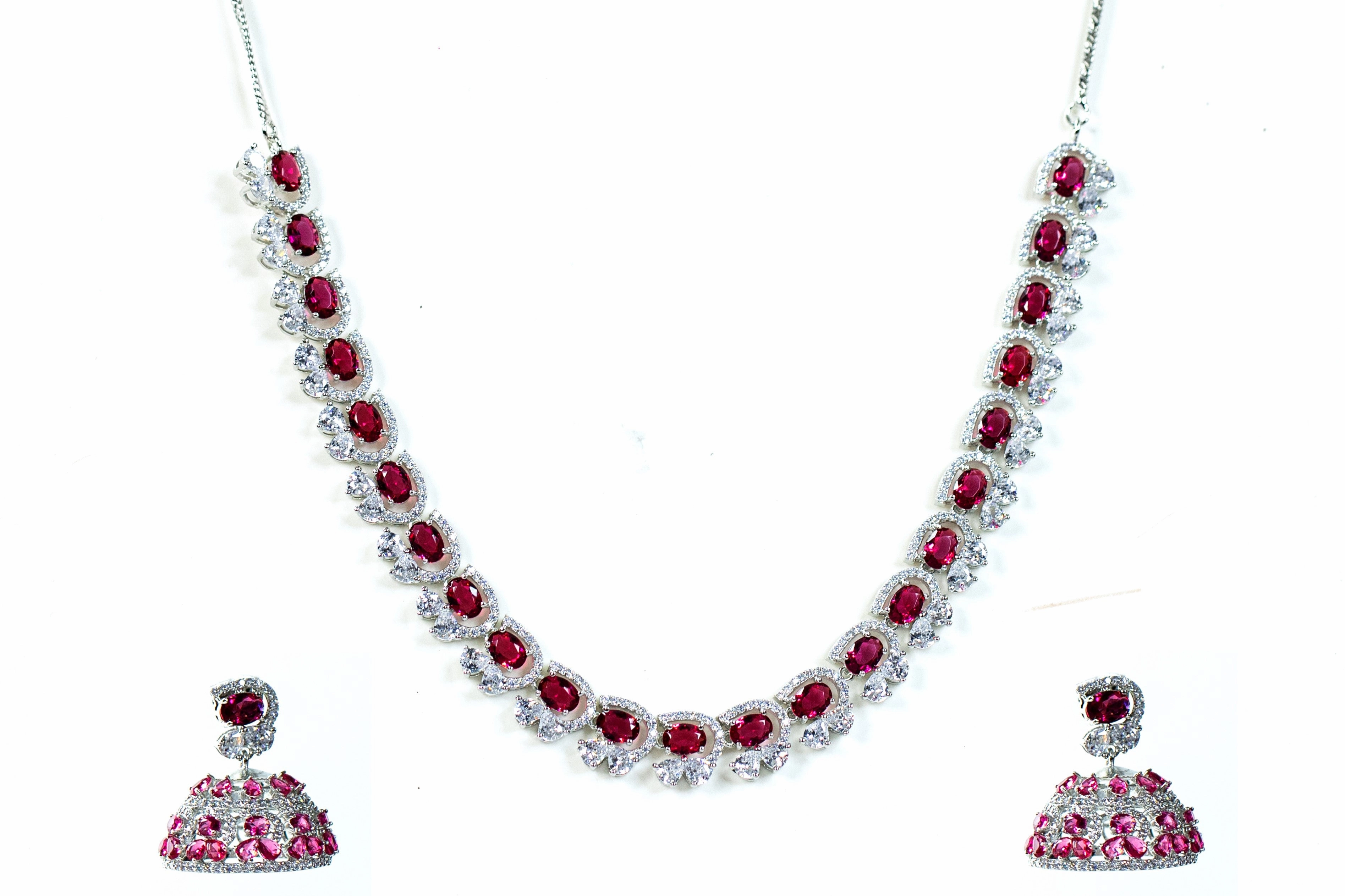 Heridity oval Zircon necklace set Graceful Contour
