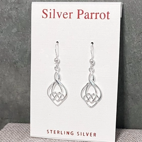 Celtic Knot Sterling Silver Earrings Premium Craft Graceful Sparkle