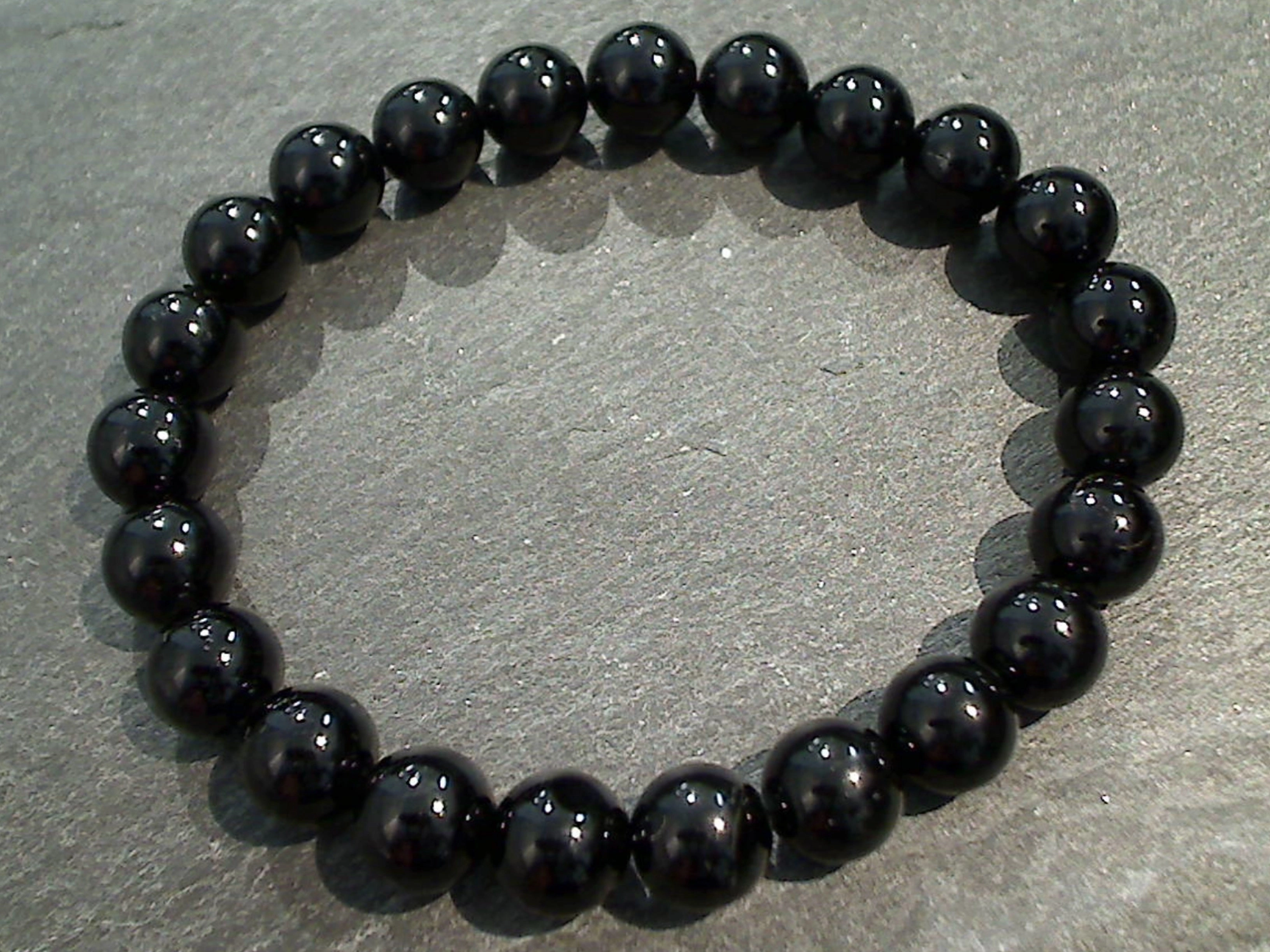 Wrap Around Commendable Amalgam Black Tourmaline 8MM Stretch Bracelet