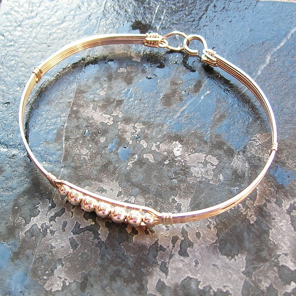 5 Little Beads Sterling Silver Beads Wire Wrapped Bracelet Proven Excellence