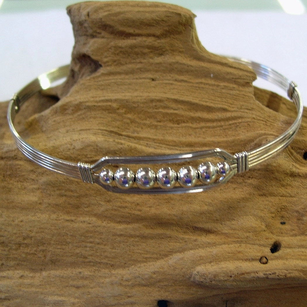 Sunny Combinations 5 Little Beads Sterling Silver Beads Wire Wrapped Bracelet