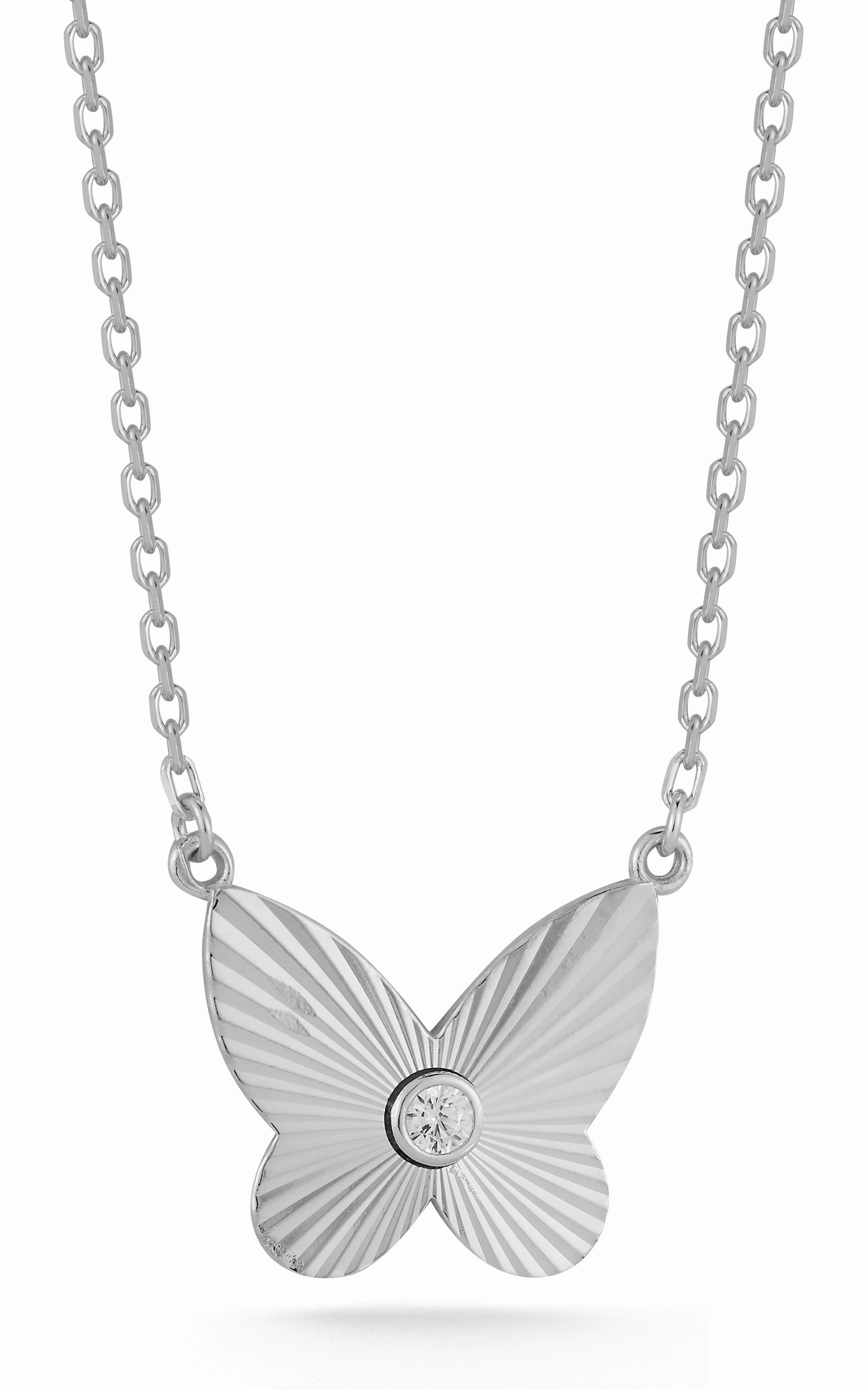 Everyday Adornment Custom Designed Accessory CZ Butterfly Necklace