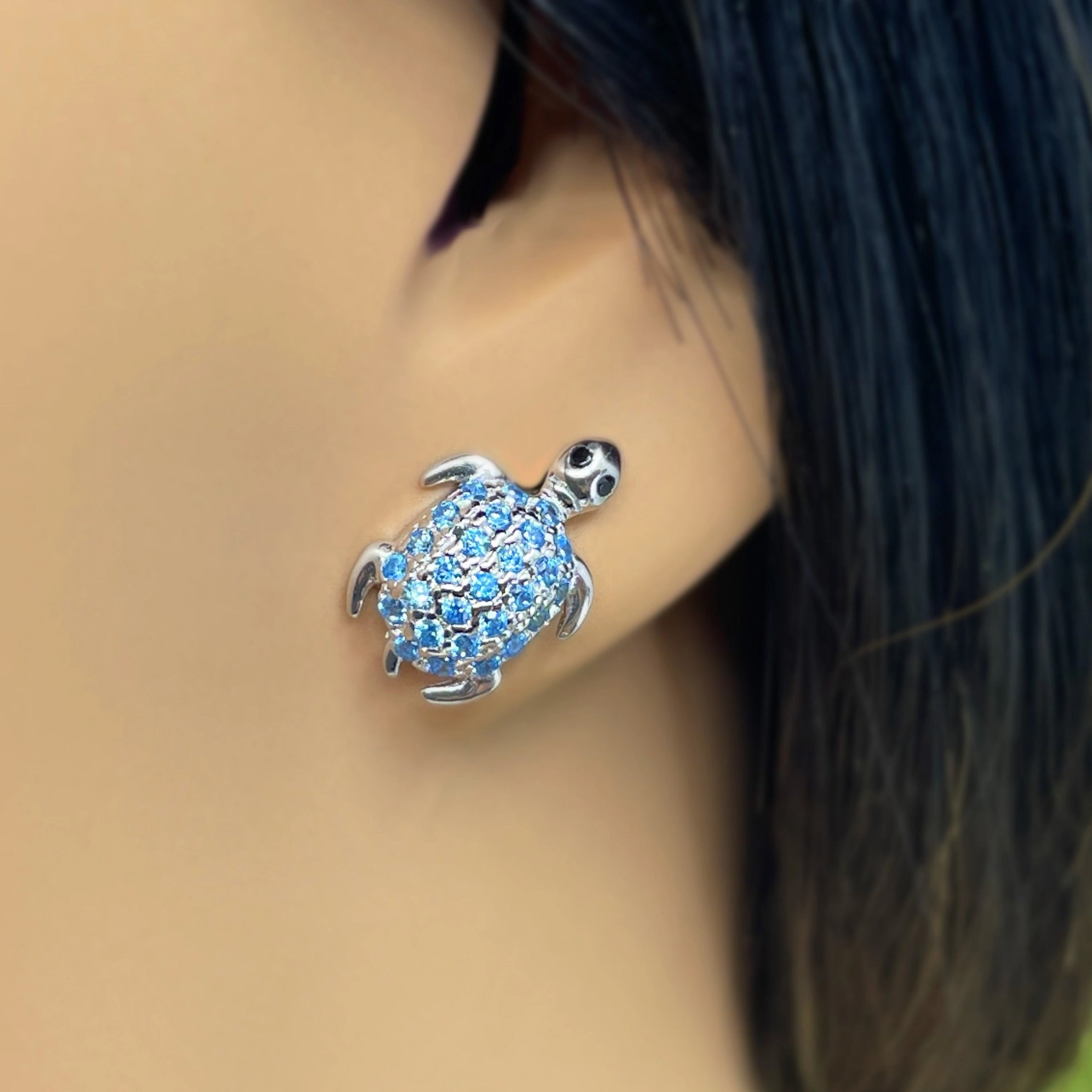 CZ Honu Pendant or Earrings Winter Decoration