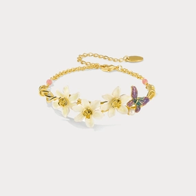 Self-Love Gift Daffodils & Butterfly Bracelet