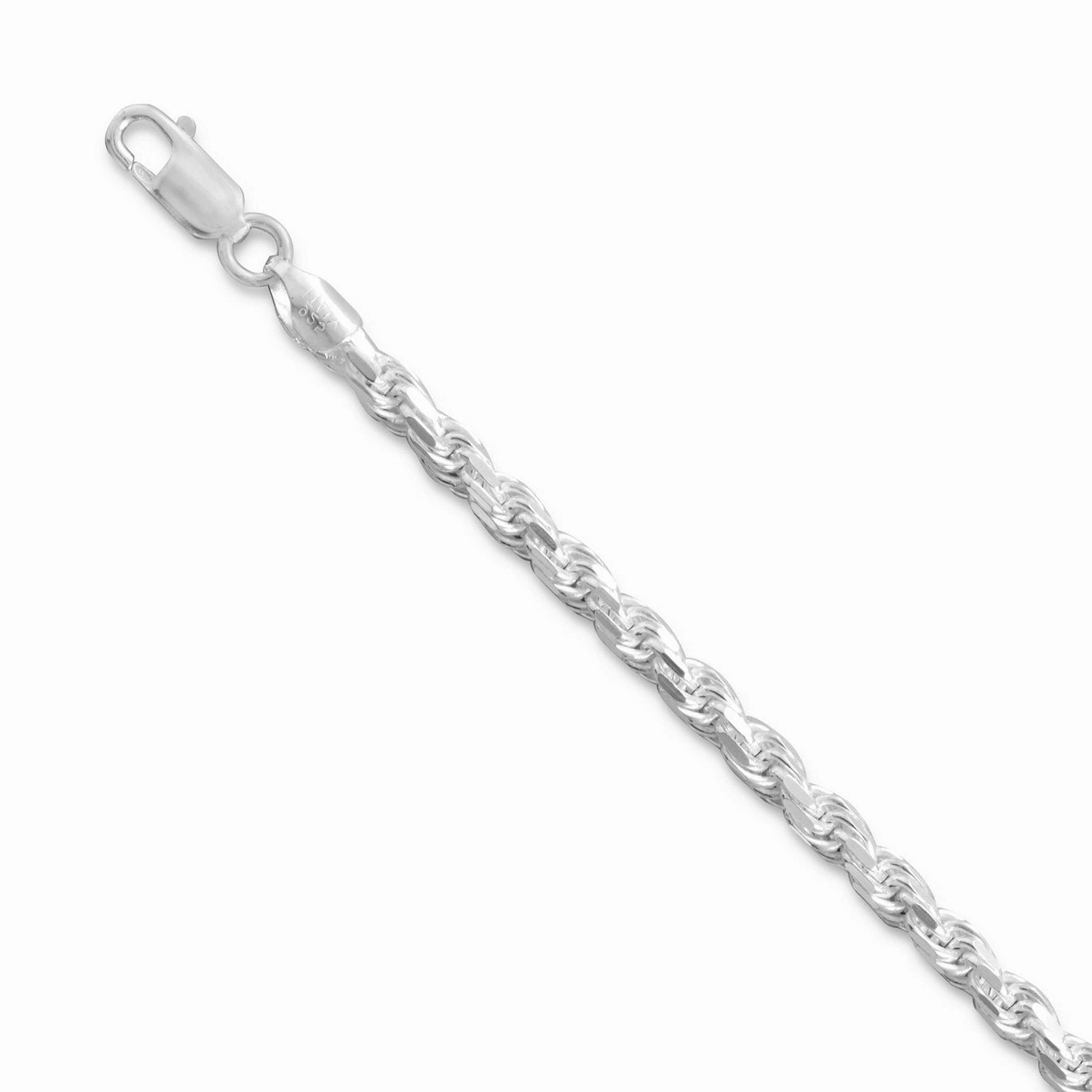 Rope Chain Necklace 3.6mm Width Diamond-cut Sterling Silver Vibrant Accessories Season Match