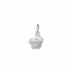 Premium Detail Classic Detail Cupcake Charm Sterling Silver