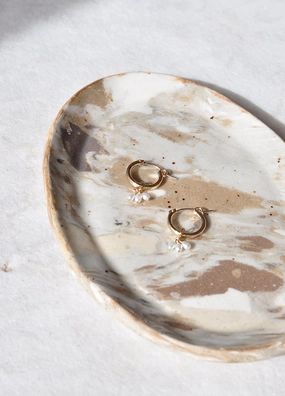 Round Jewelry Dainty Freshwater Pearl Mini Hoops