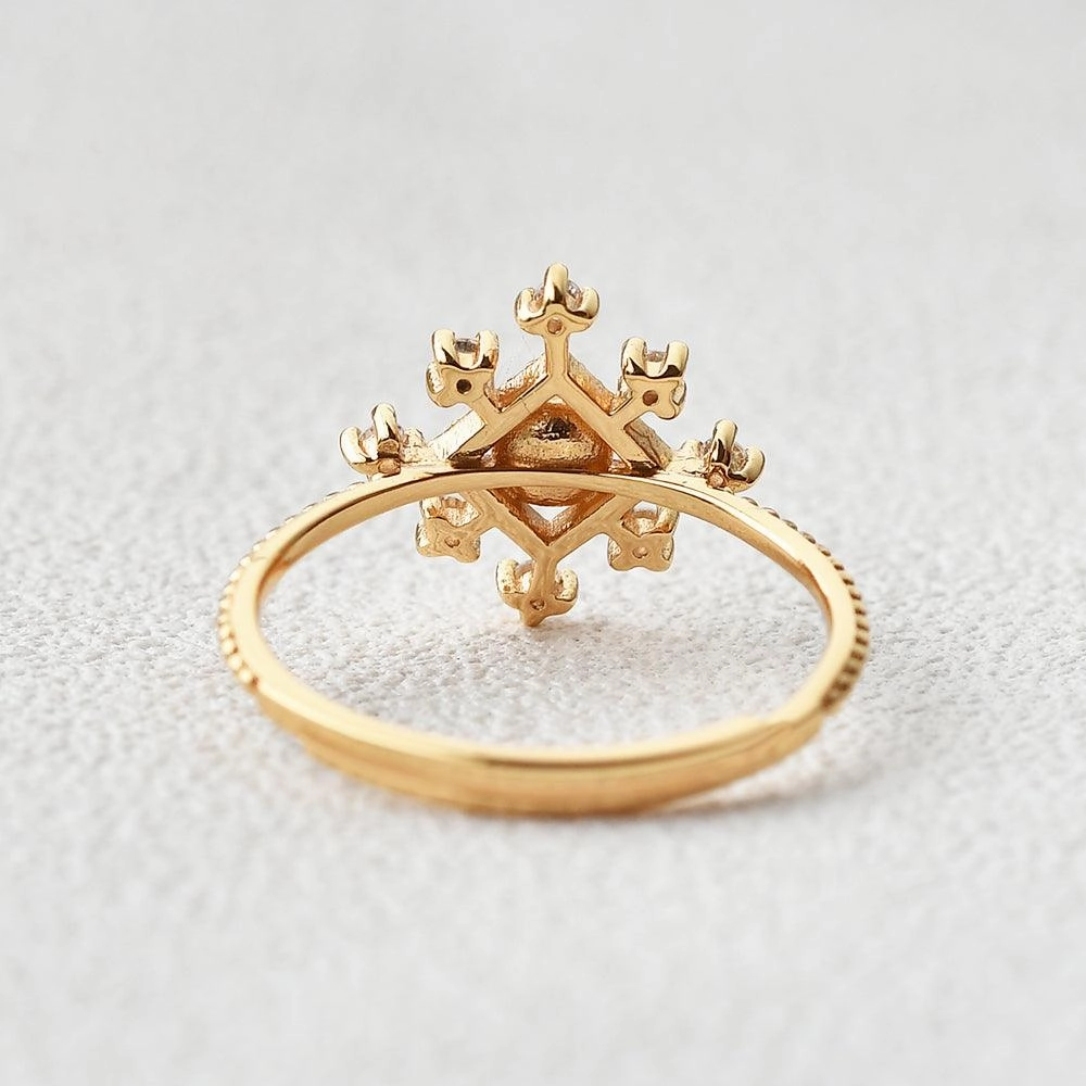 Akoya Pearl Vintage Inspired Yellow Gold Ring Polished Accent