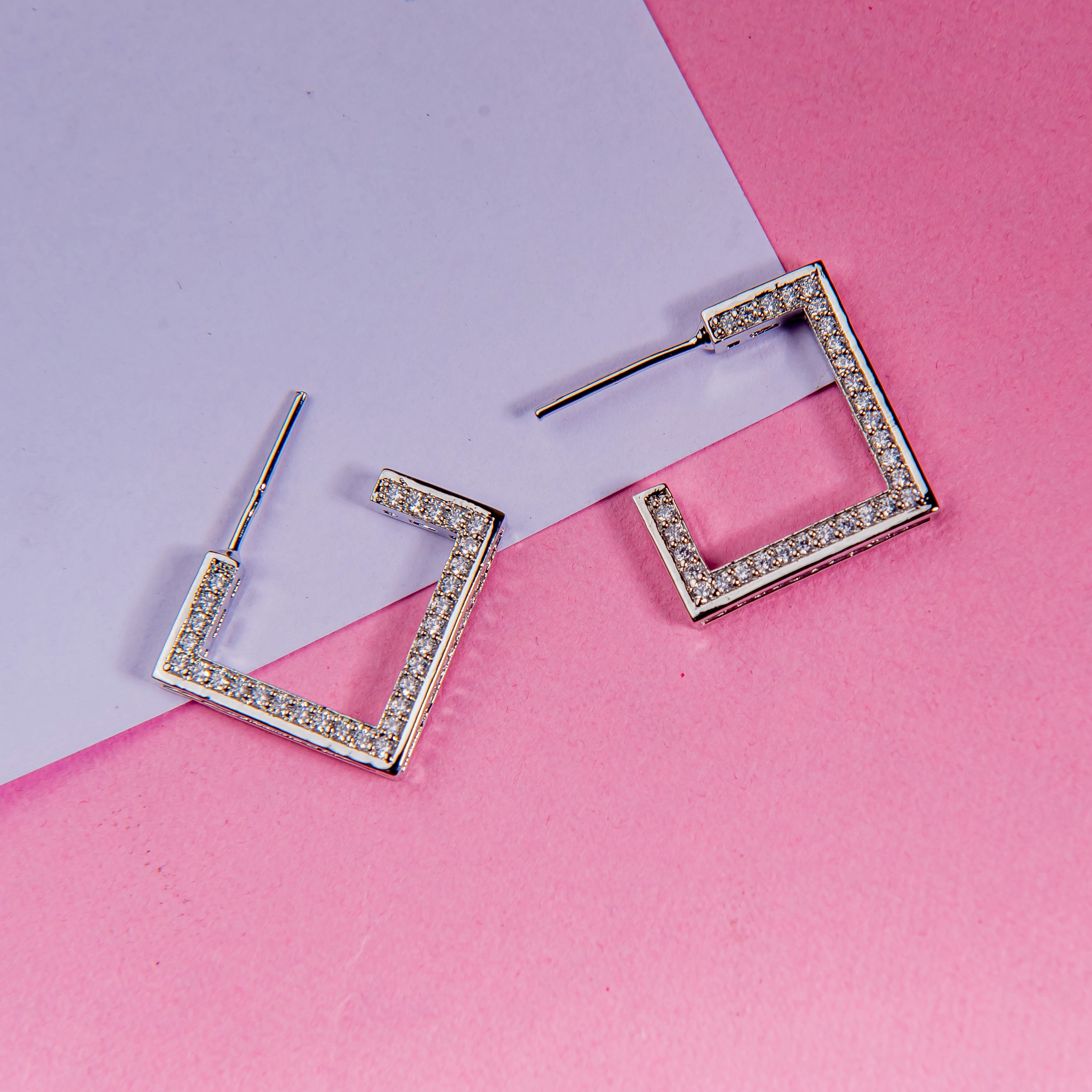 Travel Ready Sun Kissed Paved diamond huggie