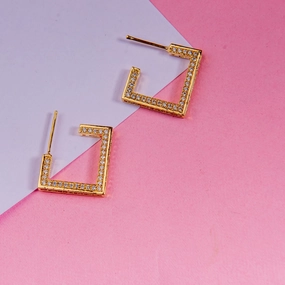 Paved diamond huggie Luminous Sparkle Refined Finish