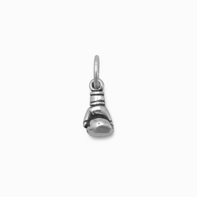 Trendy Accessories Boxing Glove Charm Antiqued Sterling Silver