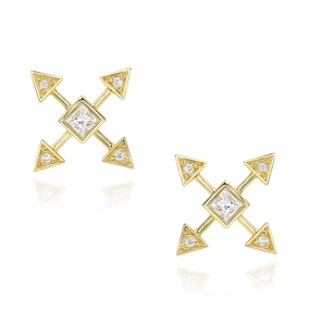 Dainty Pure Energy Post Earrings - 18k Gold   Diamonds Party Piece