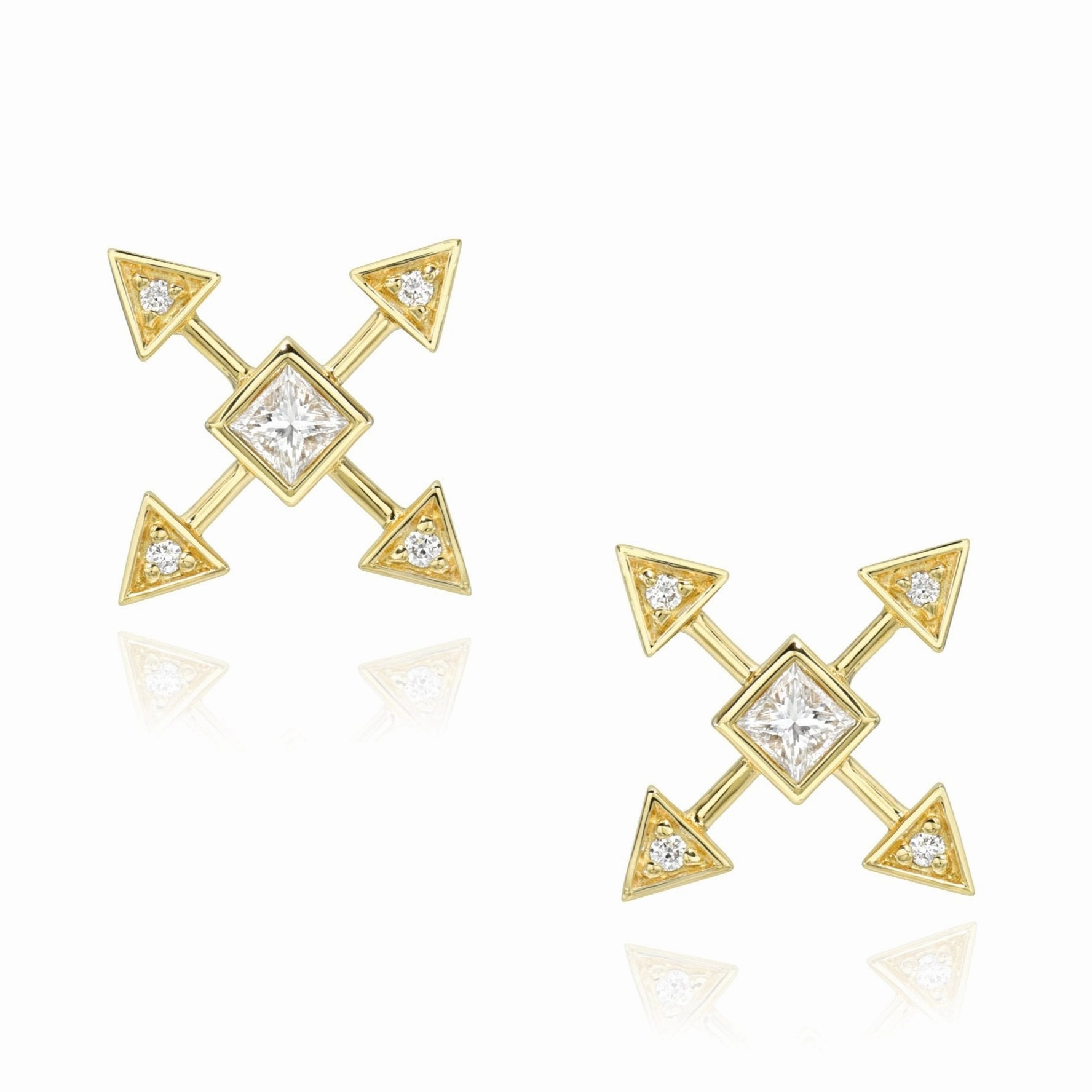 Dainty Pure Energy Post Earrings - 18k Gold   Diamonds Party Piece
