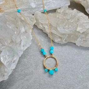 Fleur Necklace - 14k Gold-Fill   Amazonite For Groom
