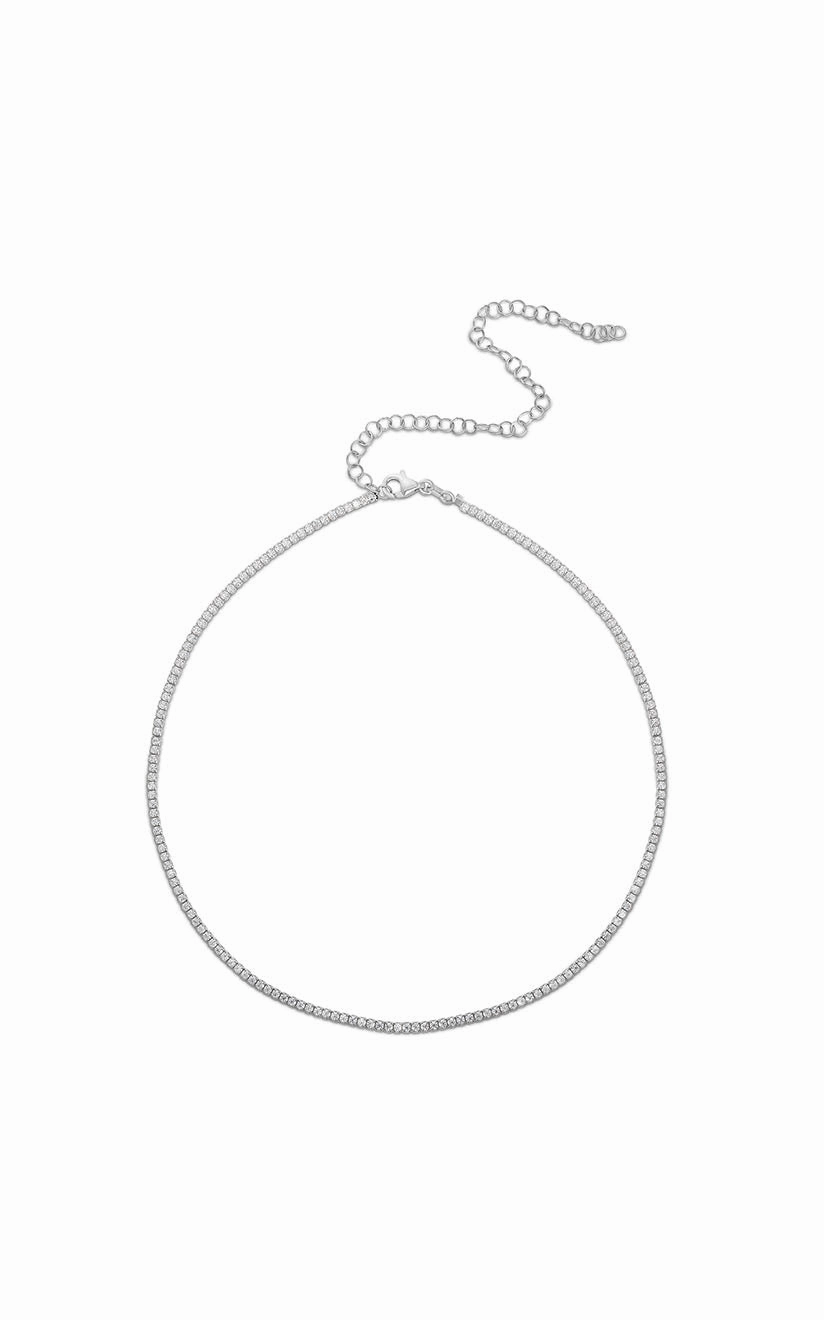 Modern Edge Dainty Tennis Choker Necklace