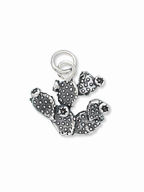 Prickly Pear Cactus Charm Sterling Silver Unique Look Precious Appeal