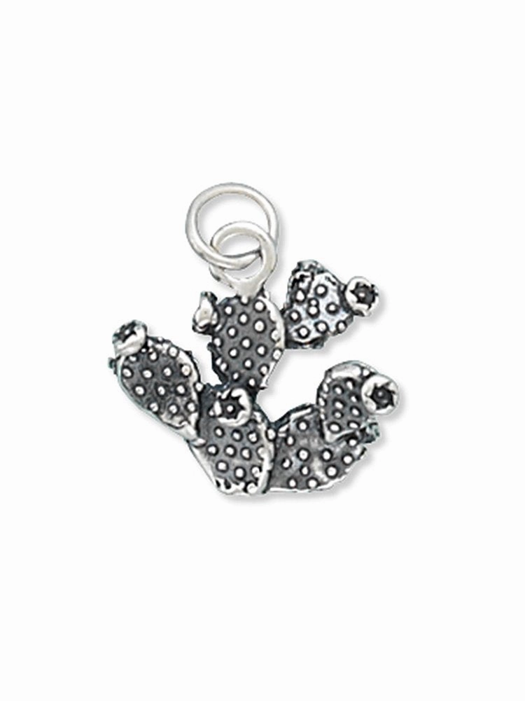 Prickly Pear Cactus Charm Sterling Silver Unique Look Precious Appeal