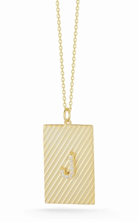 Easy Style Secured Piece Initial Dog Tag Necklace