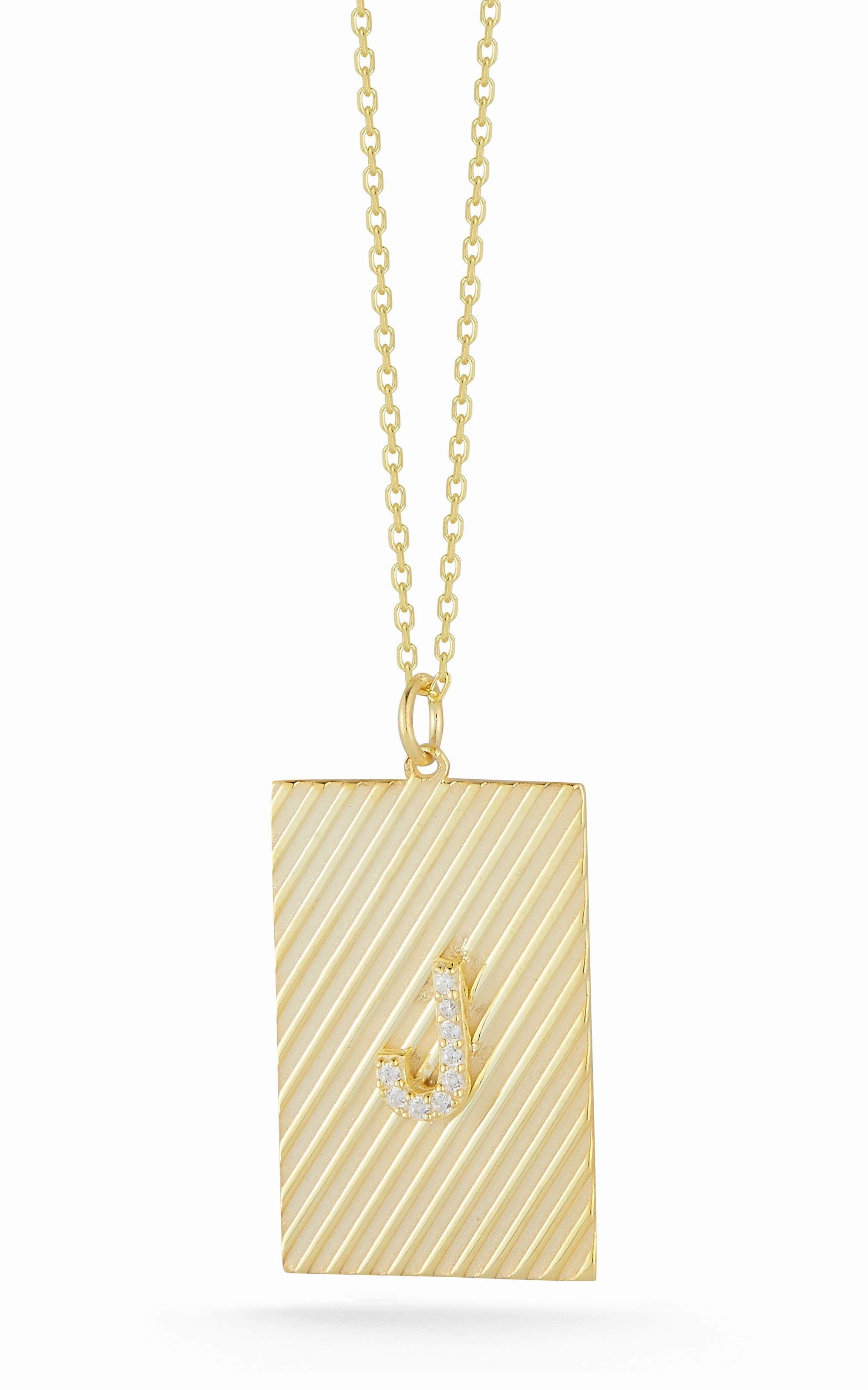 Easy Style Secured Piece Initial Dog Tag Necklace